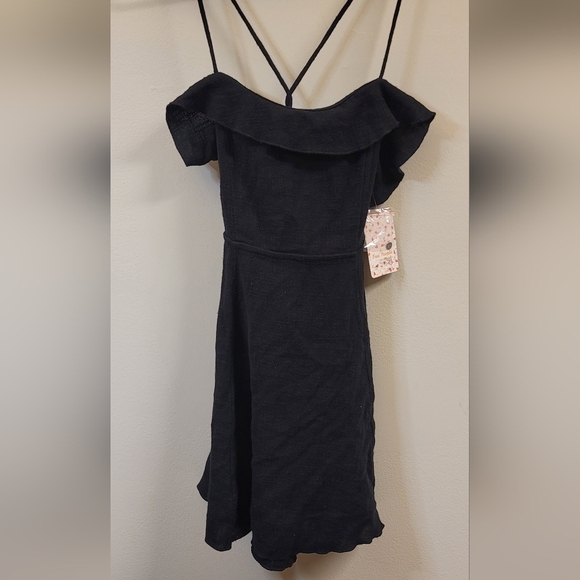 C- NWT Free People More than A Mini gauze dress in black - Picture 2 of 5
